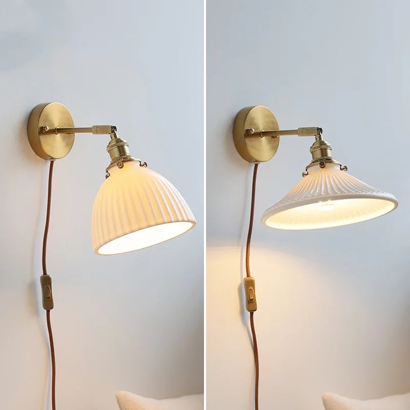 Kyotaro Wandleuchte – Japanische Keramik-Wandlampe mit LED-Kompatibilität