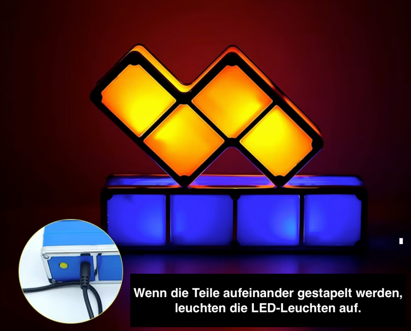 PixelGlow DIY Retro Game Lamp – Unieke Nachtlamp met Tetris Design