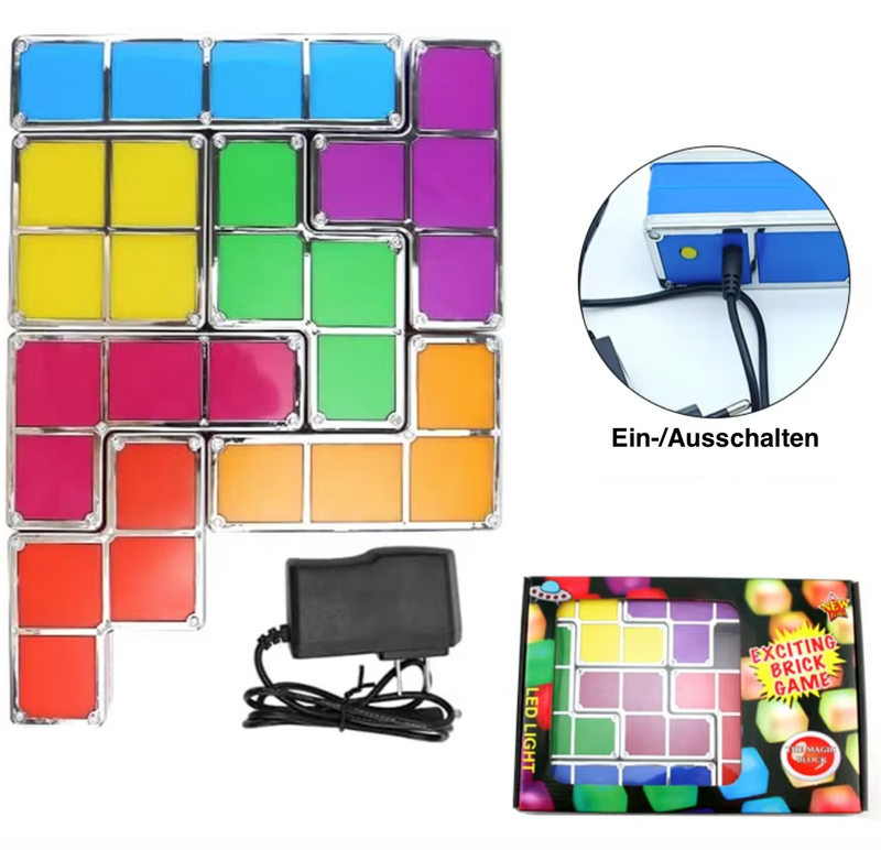 PixelGlow DIY Retro Game Lamp – Unieke Nachtlamp met Tetris Design