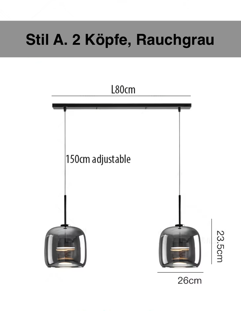 LumiGlow – Elegante Pendelleuchte aus Glasstein mit LED