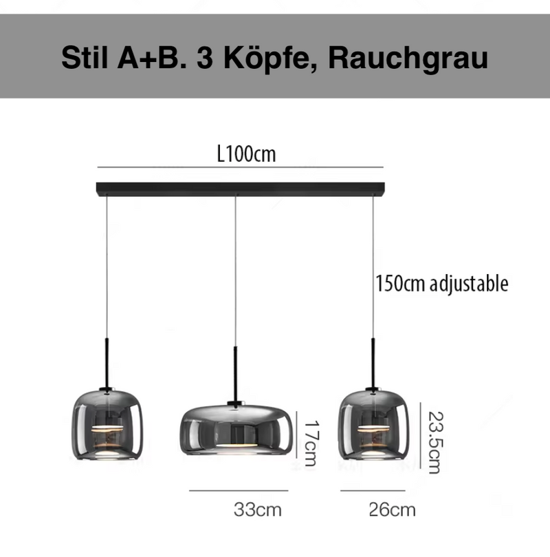 LumiGlow – Elegante Pendelleuchte aus Glasstein mit LED