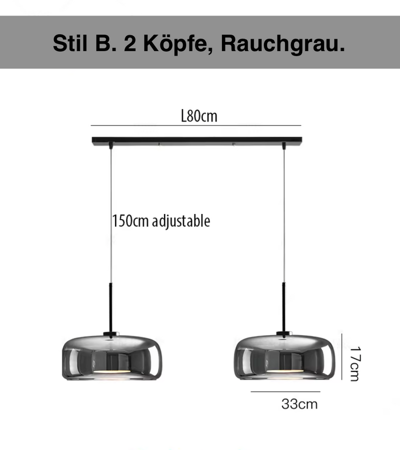 LumiGlow – Elegante Pendelleuchte aus Glasstein mit LED