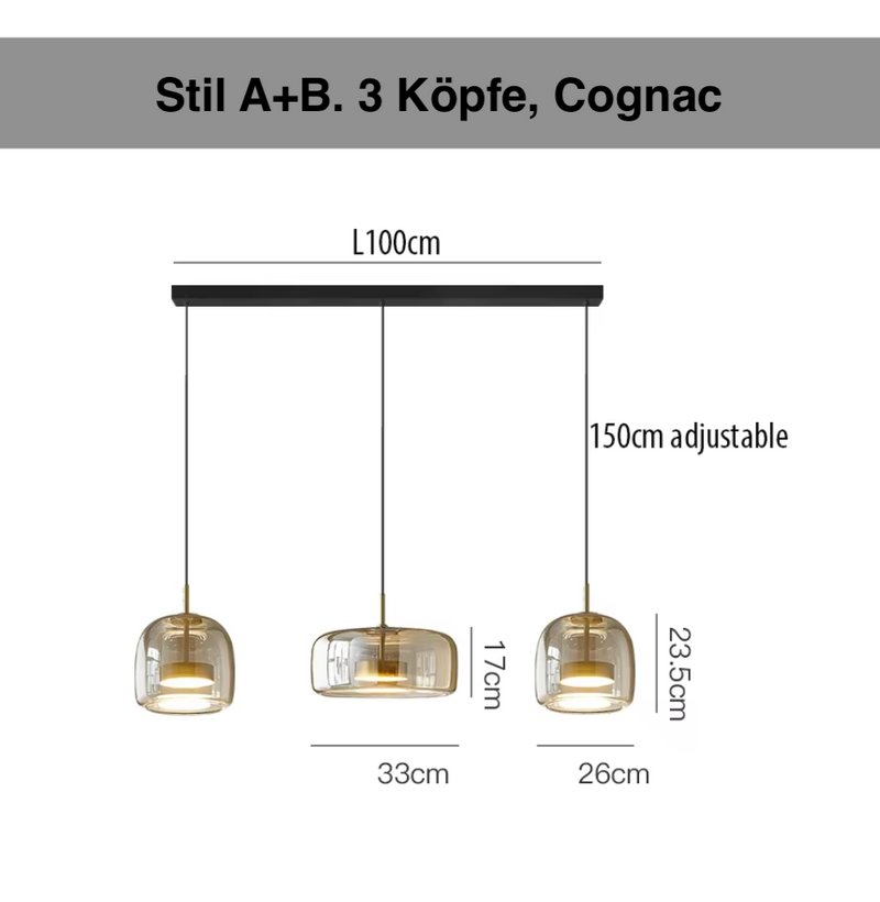 LumiGlow – Elegante Pendelleuchte aus Glasstein mit LED