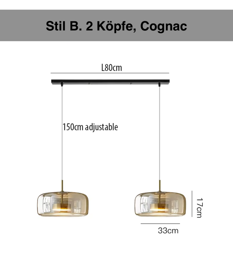 LumiGlow – Elegante Pendelleuchte aus Glasstein mit LED
