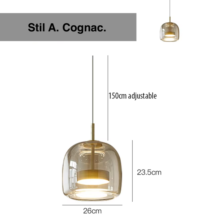 LumiGlow – Elegante Pendelleuchte aus Glasstein mit LED