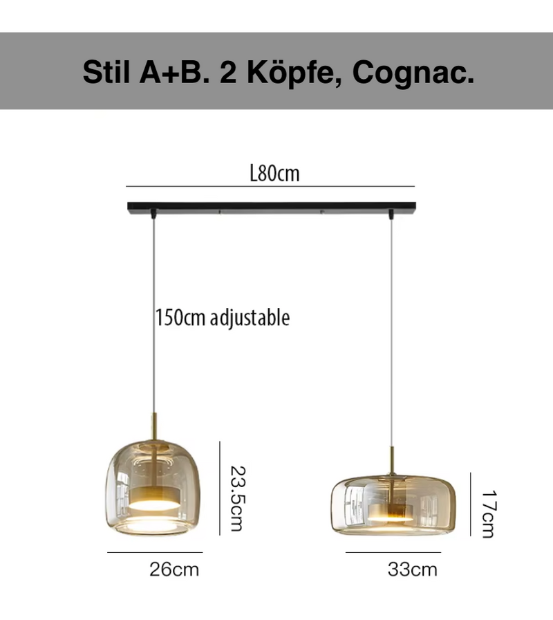 LumiGlow – Elegante Pendelleuchte aus Glasstein mit LED