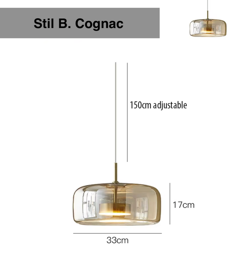 LumiGlow – Elegante Pendelleuchte aus Glasstein mit LED