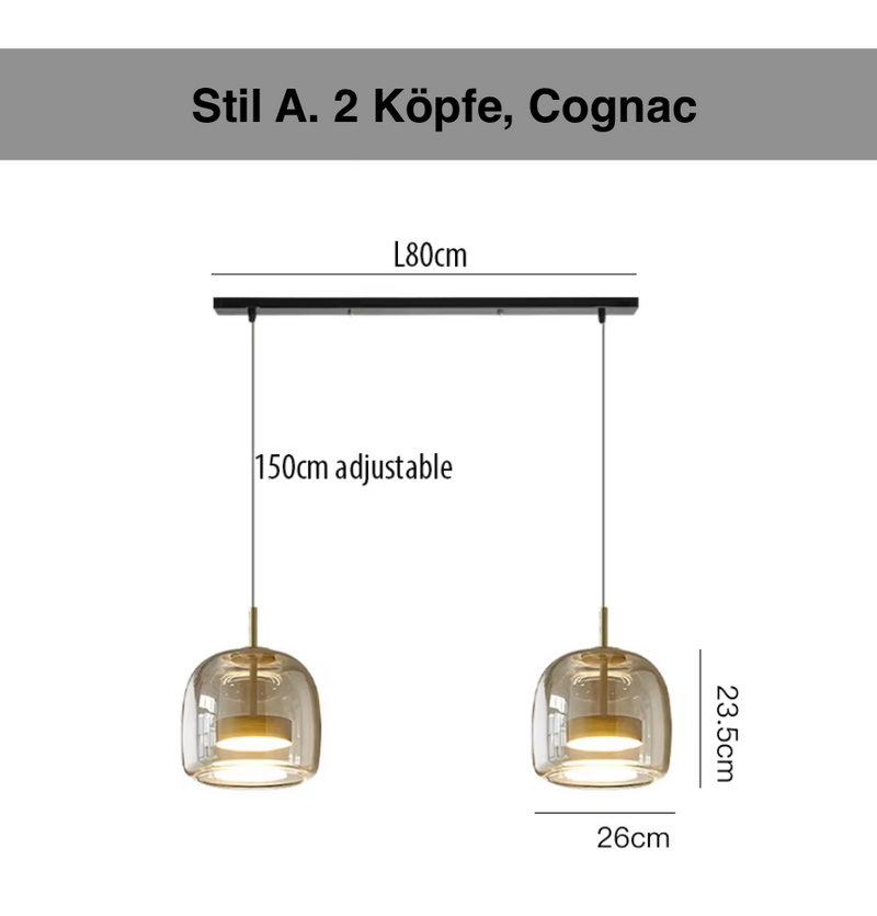 LumiGlow – Elegante Pendelleuchte aus Glasstein mit LED