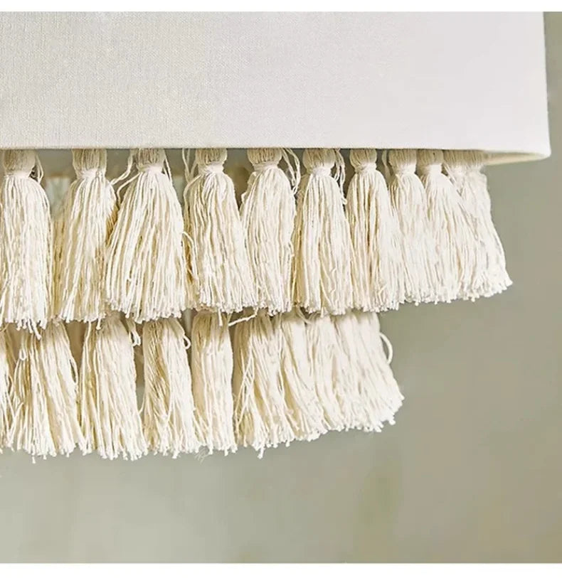 SabiGlow – Boho Wabi Sabi Stoff-Hängelampe