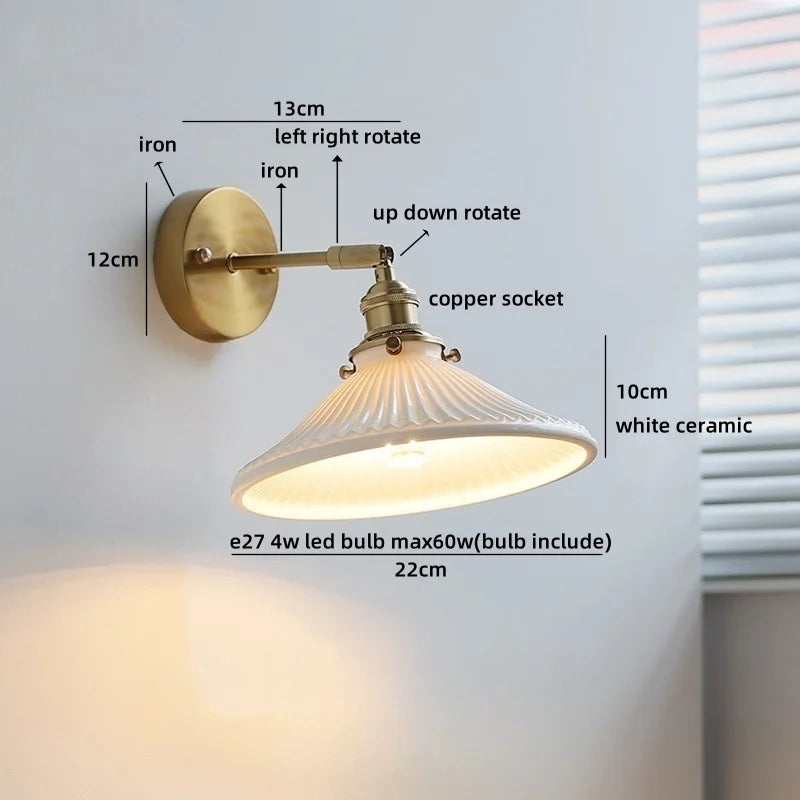Kyotaro Wandleuchte – Japanische Keramik-Wandlampe mit LED-Kompatibilität