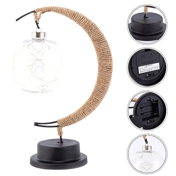 Enchanted Glas Mond Lampe mit warmem Licht für auf dem Tisch
