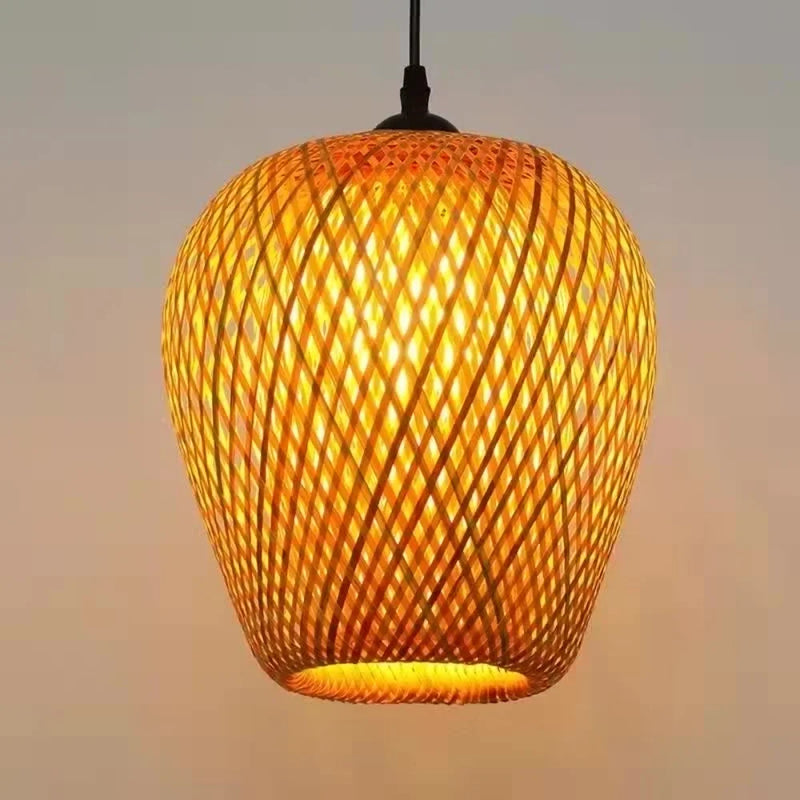 ZenWeave Bambus Pendelleuchte – Handgefertigte Hängelampe im Asiatischen Stil für Zuhause & Gastronomie