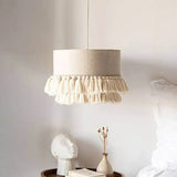SabiGlow – Boho Wabi Sabi Stoff-Hängelampe