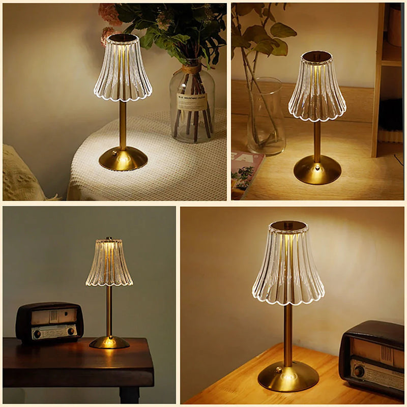 Aurora CrystalTouch – Klassische Kristall-LED-Tischlampe mit Touchbedienung