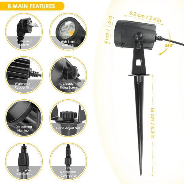 PowerBeam LED Gartenstrahler Außen – Wasserdichte Landschaftsbeleuchtung