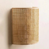 RustiRiet Wandleuchte – Handgeflochtene Rattan-Wandlampe für Schlafzimmer, Wohnzimmer & Flur