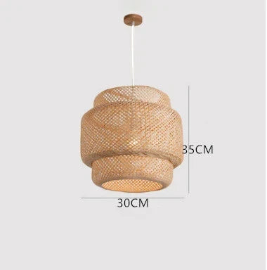 ZenWeave Bambus Pendelleuchte – Handgefertigte Hängelampe im Asiatischen Stil für Zuhause & Gastronomie