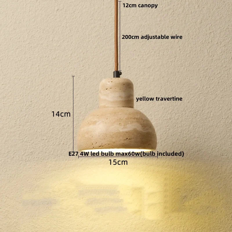 ZenGlow Travertin Pendelleuchte