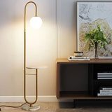 Nordic Luxe Vloerlamp met Marmeren Bijzettafel