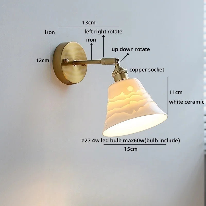 Kyotaro Wandleuchte – Japanische Keramik-Wandlampe mit LED-Kompatibilität