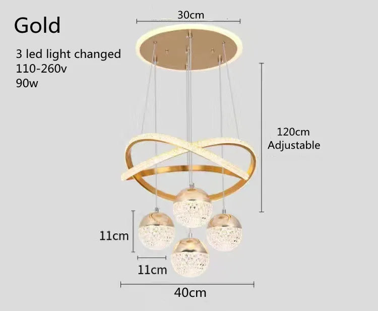 LumaCrest LED Pendelleuchte – Modernes Art Deco-Design für Esszimmer und Wohnzimmer