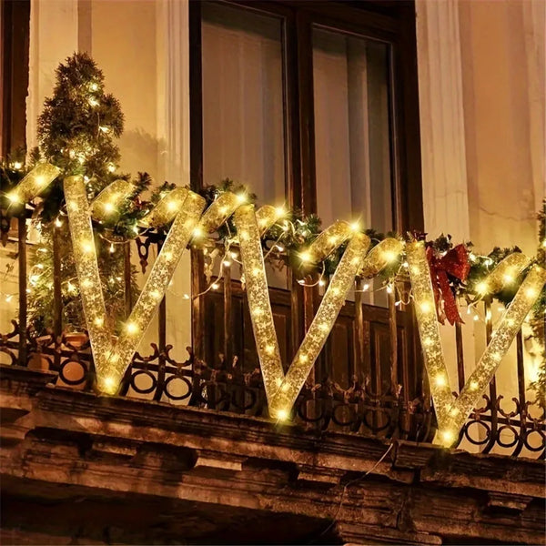 LumiRibbon Goldene Weihnachtsband LED Lichterkette – 2M/5M/10M