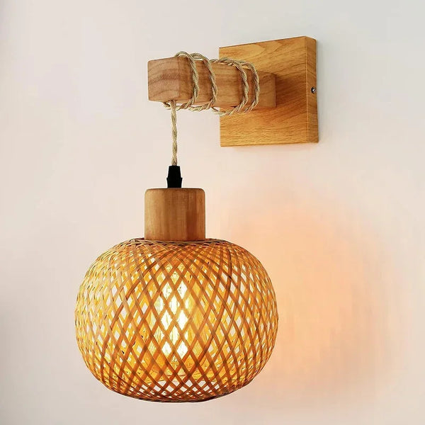SolBambu Wandlampe – Handgeflochtene Bambuslaterne für Moderne Naturräume