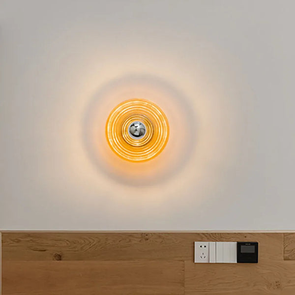 Vintage LED-Wandleuchte aus Glas