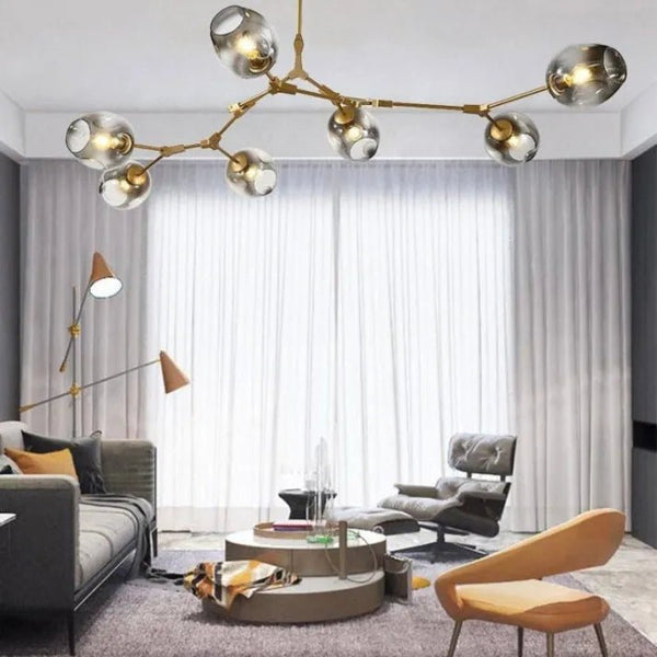 Sputnik-Kronleuchter aus Bifurkationsblasenglas