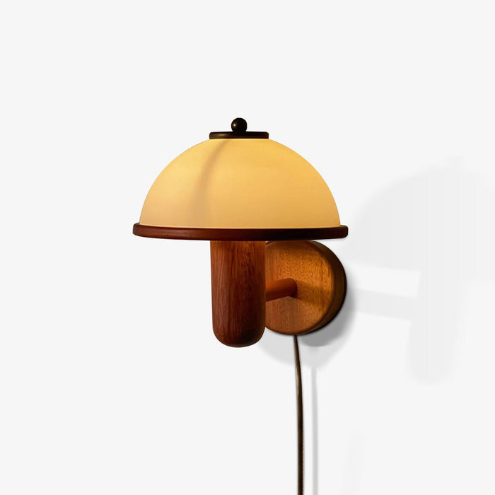Pilz-Wandlampe aus Holz