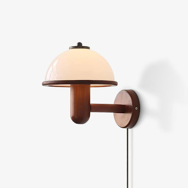 Pilz-Wandlampe aus Holz