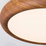 Runde Deckenleuchte mit Holzmaserung