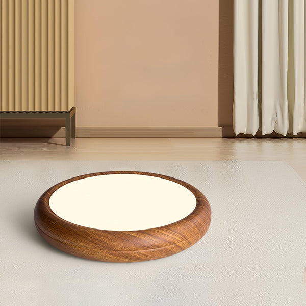 Runde Deckenleuchte mit Holzmaserung