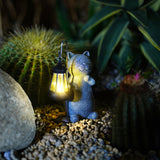 Golden leuchtende Katzengartenlampe