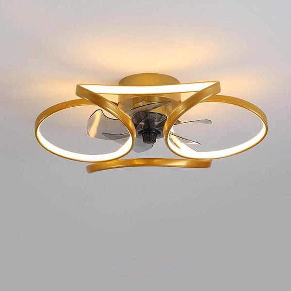 Moderner LED-Deckenventilator „Flower“ mit Fernbedienung und Deckenleuchte