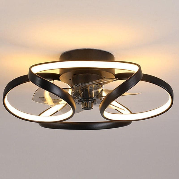 Moderner LED-Deckenventilator „Flower“ mit Fernbedienung und Deckenleuchte