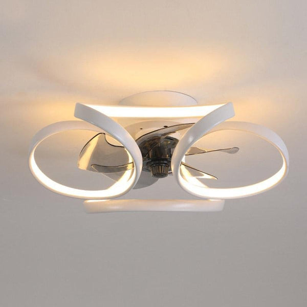 Moderner LED-Deckenventilator „Flower“ mit Fernbedienung und Deckenleuchte