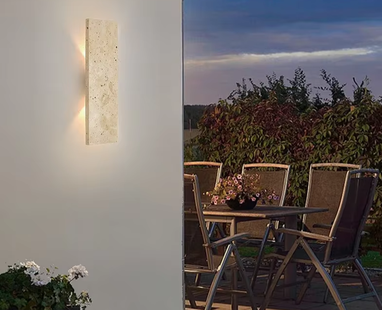 NATURGLO Wasserdichte Wandleuchte aus Naturstein