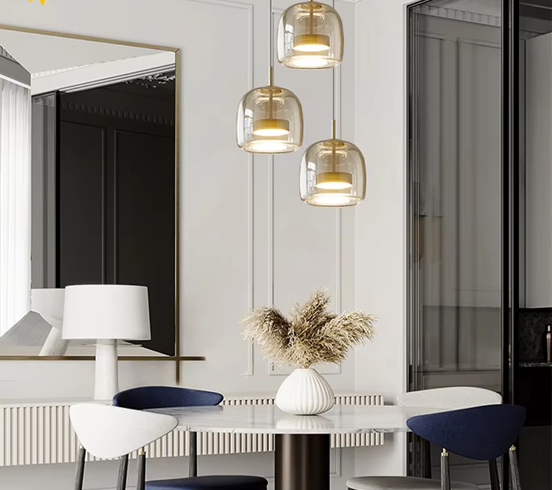 LumiGlow – Elegante Pendelleuchte aus Glasstein mit LED