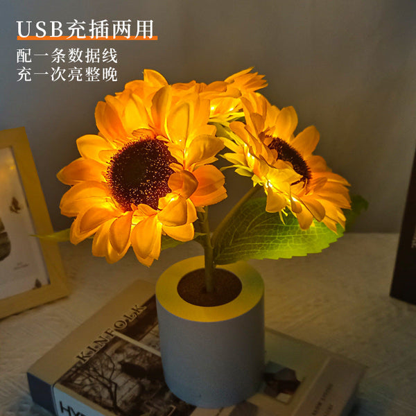 Glitzernde Sonnenblume Lampe für auf Tisch