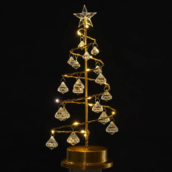 Kristall-Tischlampe in Form eines bezaubernden Weihnachtsbaums