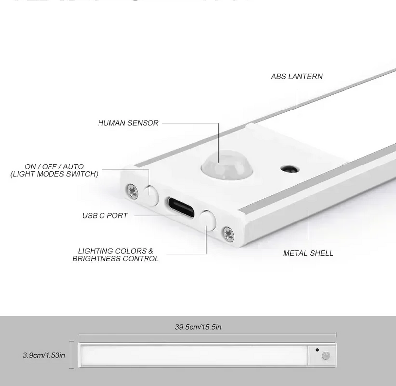 LumiTrack – Kabelloses LED Nachtlicht mit Bewegungssensor & USB-Aufladung