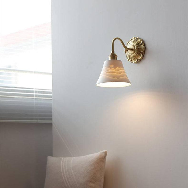 Messing-Keramik-Wandlampe