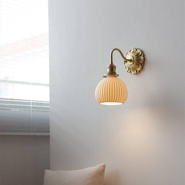 Messing-Keramik-Wandlampe