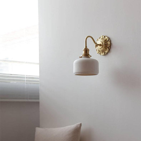 Messing-Keramik-Wandlampe