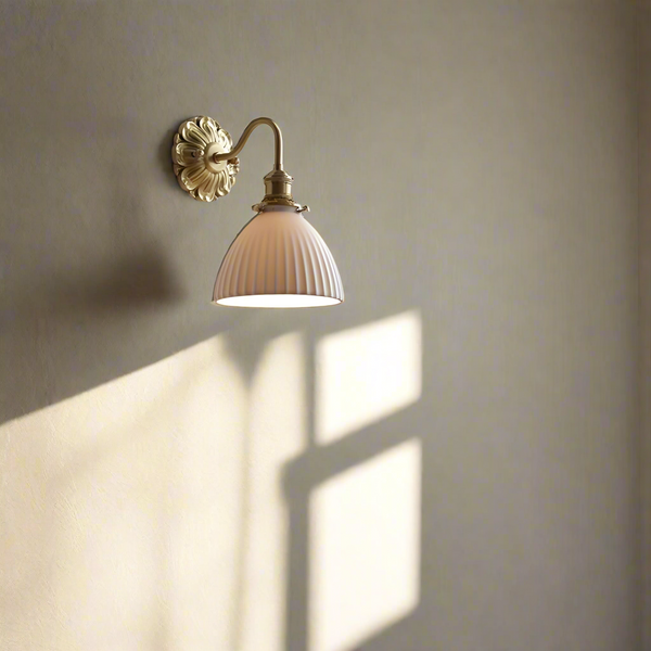 Messing-Keramik-Wandlampe