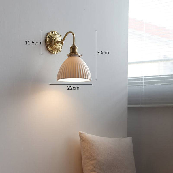 Messing-Keramik-Wandlampe