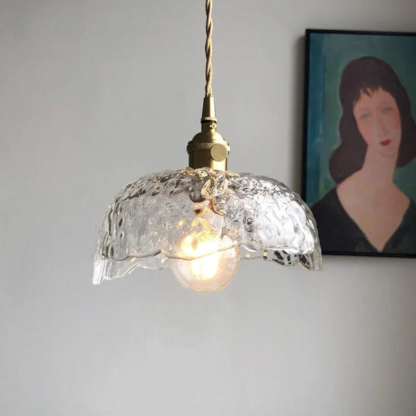 Unregelmäßige Hängelampe aus Messingglas