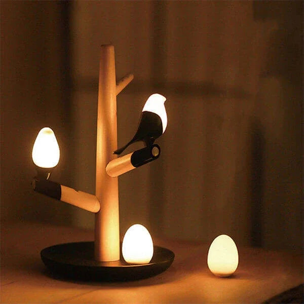 Magpie Wooden LED Smart Sensor Wiederaufladbare Tischlampe