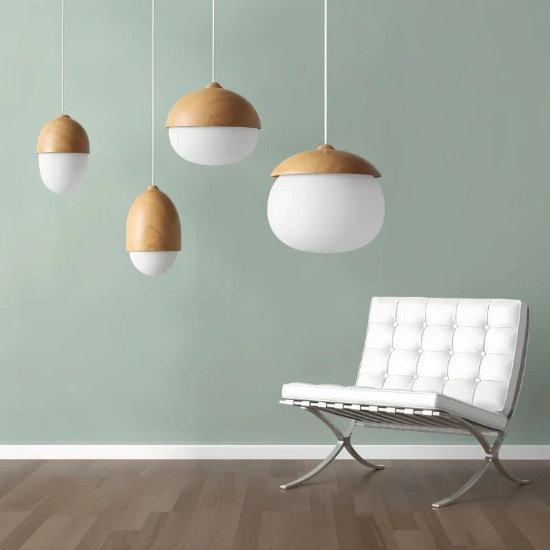Moderne Hängelampe aus Castanea-Glas